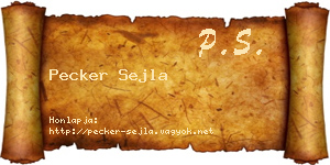 Pecker Sejla névjegykártya